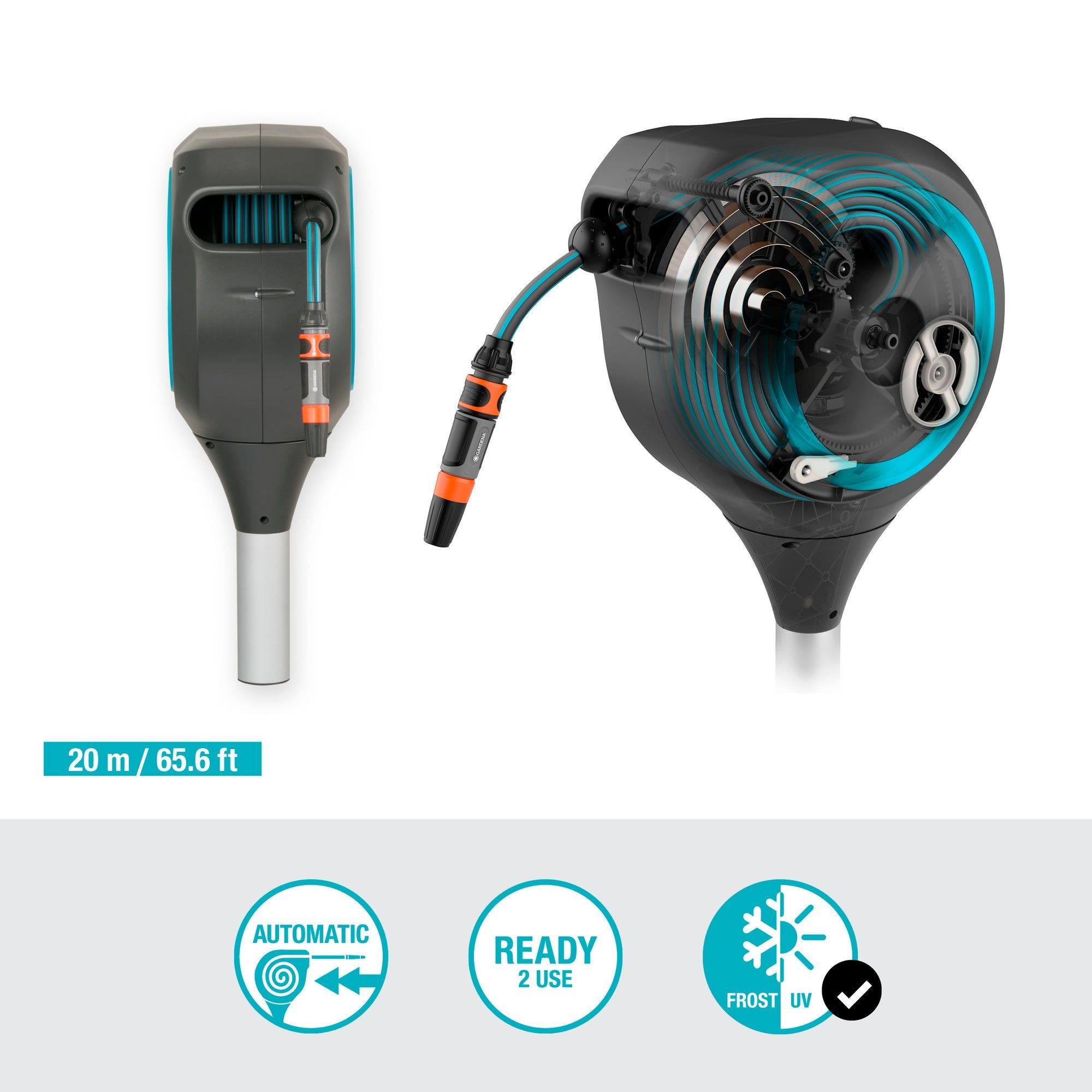 Automatska motalica/nosač sa 20m creva roll-up postolje